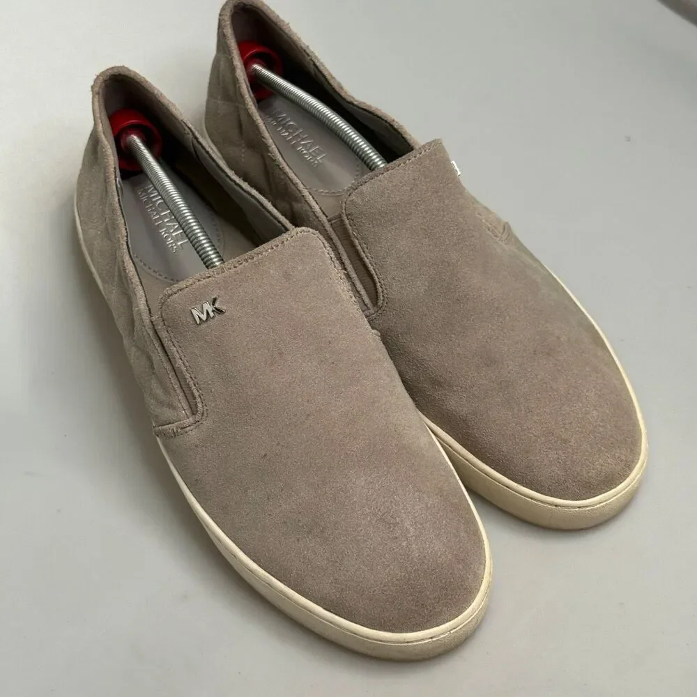 Michael Kors Women’s 10 M Gray Suede Slip‑On Sneakers  HX18U
